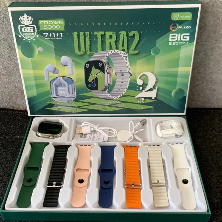 Crown S300 7 in 1 Ultra 2 Smart Watch with Air 31 Airpods