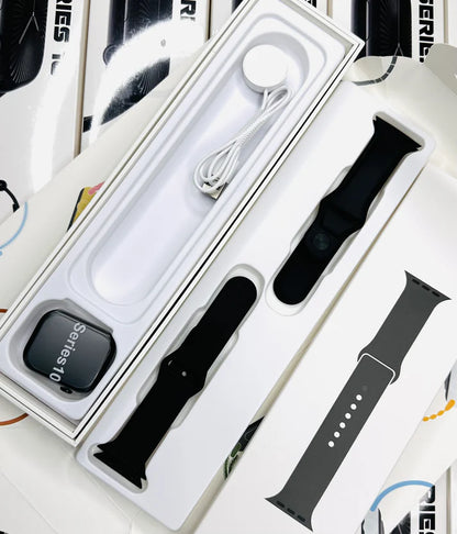 Series 10 Stainless Steel 2 Straps {Apple Logo}