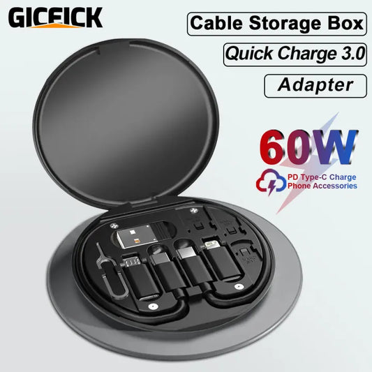 PD 60W Multifunctional USB Type C Data Cable Set Fast Charging